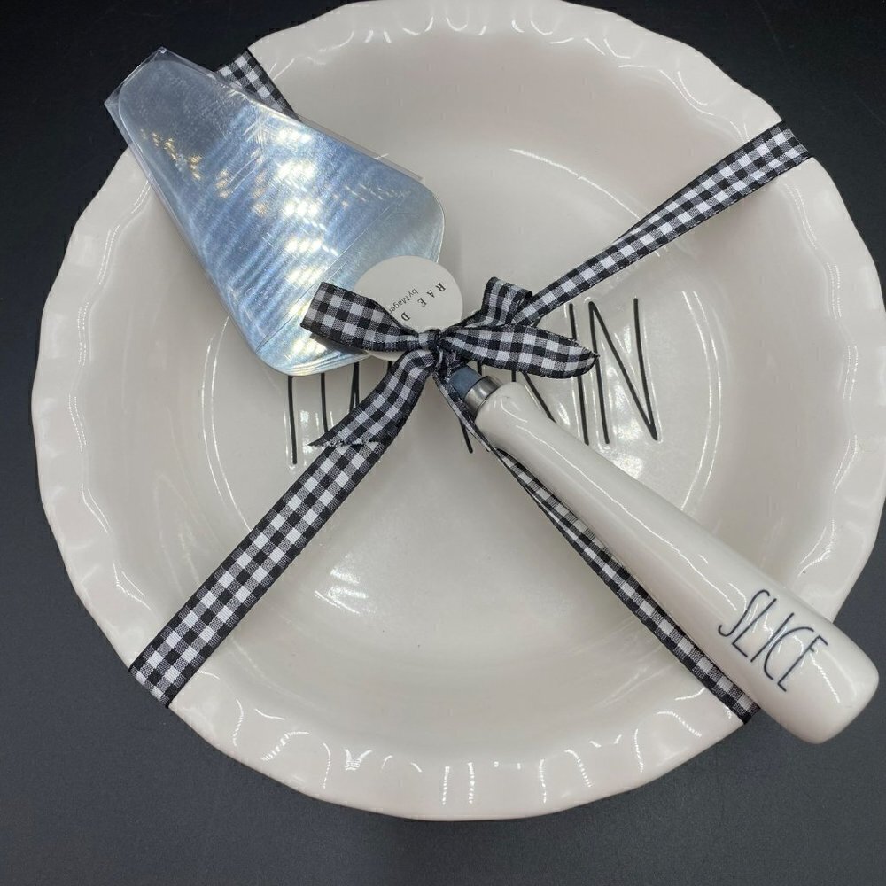 Rae Dunn Artisan Collection by Magenta Pumpkin Pie Plate & Slice Server